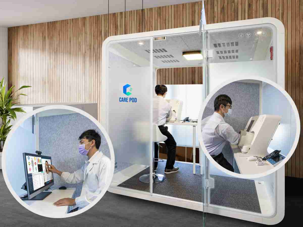 达擎于医疗科技展中展出＂远距诊疗舱＂，，，以因应医疗数字化及社会高龄化趋势下、、复诊及慢性病患等族群对于远距看诊需求逐渐升高所推出的创新整合方案。。多功能合一、、、高隐私性的远距诊疗舱可根据病患端与医师端的不同需求，，，提供弹性化及客制化功能，，，节省医生和病患的精力及时间