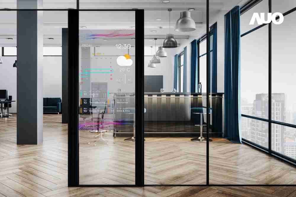 60吋Micro LED透明窗屏显示器，，，可依需求调整并延伸应用于不同场域，，，，包括汽车侧窗或家庭玄关、、、智慧橱窗、、商业展示等面向，，提供丰富的信息娱乐内容